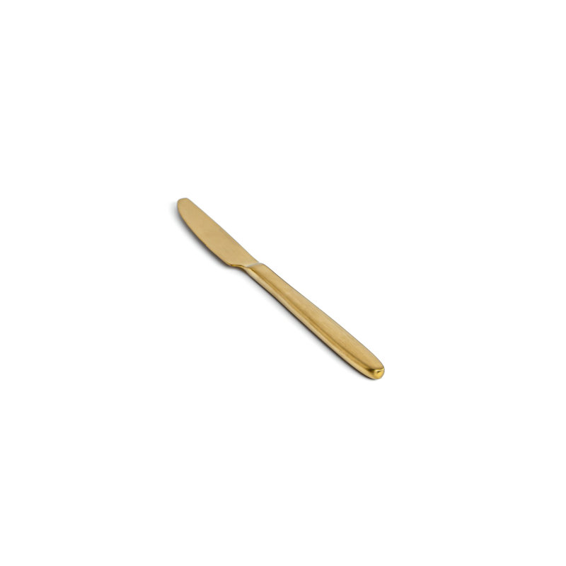 Luca Dinner Knife - Matte Brass Stainless Steel Dinner Knife, Brass