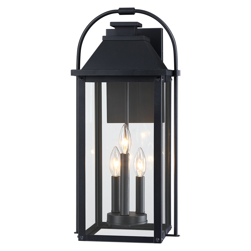 22.5" H 3-Light Large Black Outdoor Wall Lantern Sconce, 22.5" H - 3 light sockets, Matte Black