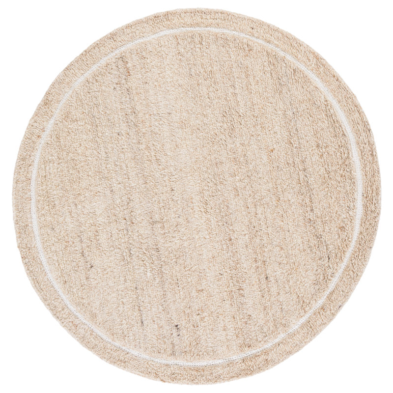 Tapis de couleur unie en coton touffeté à la main Casablanca, Rond 6 pi