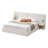 Velvet Upholstered Platform King Bed Frame with Hydraulic Lift Storage, Wide Headboard & Built-In Nightstands, Rose Gold X Legs, No Box Spring Needed - Cream-206300169-206300183