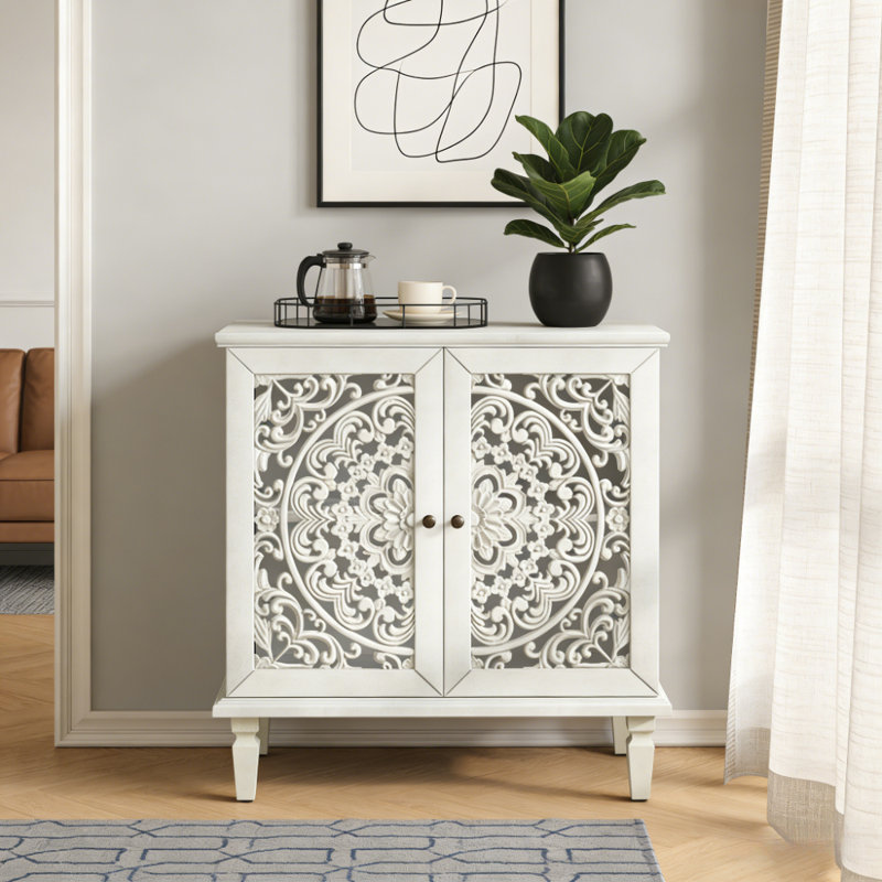 Armoire d'appoint Vintage, Blanc / gris antique