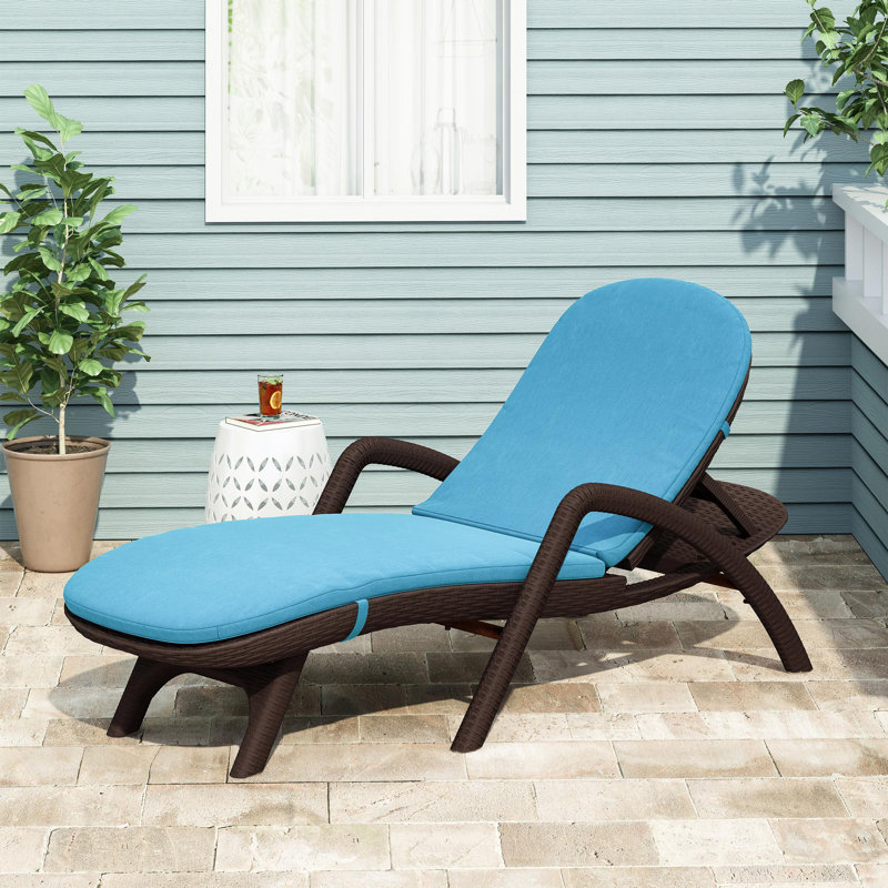 Coussin de chaise longue d'extérieur (coussin seulement), Bleu