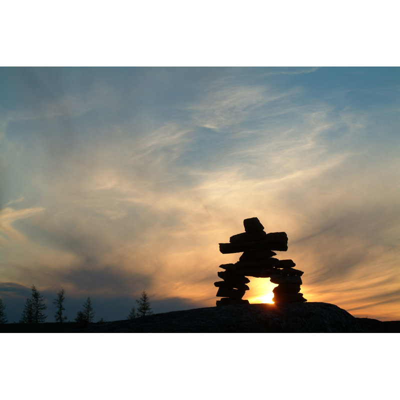 Inukshuk At Dusk In Nunavik by StphaneLemire - Wrapped Canvas Print, 30cm H x 46cm W x 3.8cm D