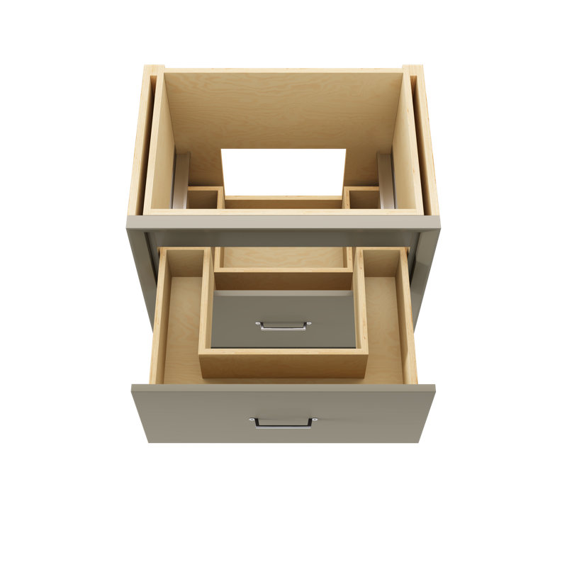 Alexandra Two-Drawer Single Bath Vanity, French Olive, 30", Polished Chrome