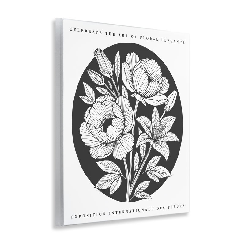 Art mural rétro sur vignette fleurs rétro, design par lettré et doublé