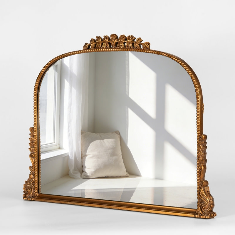 Arch PU Wall Mirror, Antique Gold