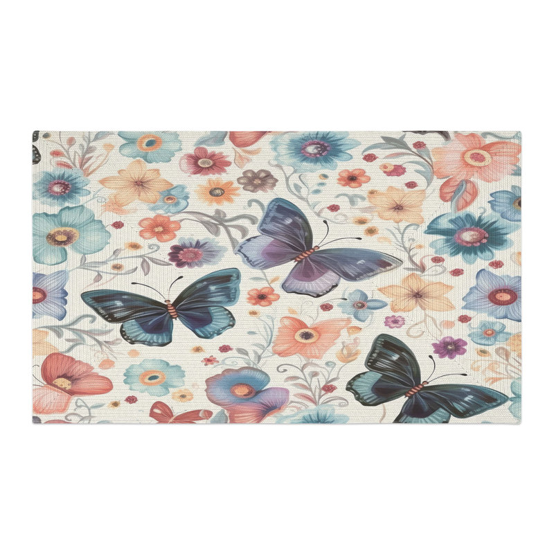 Tapis tressé Butterfly Garden, Rectangulaire 3 pi x 5 pi