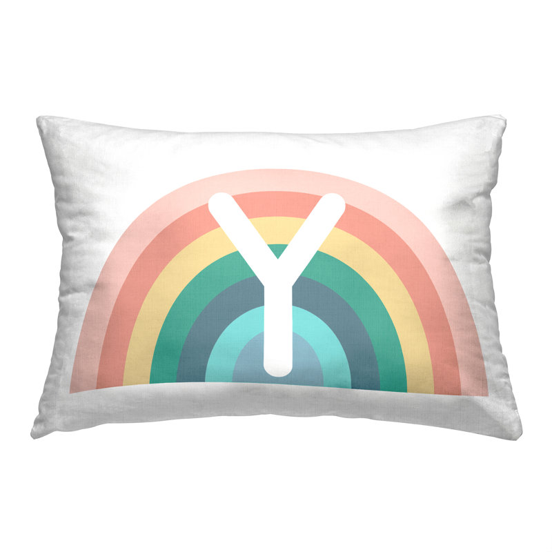 Coussin Rainbow Initiale, Y