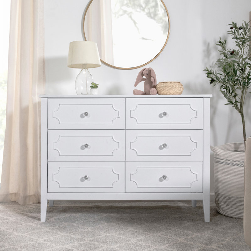 Chloe Regency 6 Drawer Dresser, White