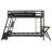 E-Sports Twin Bunk Bed with Dual Gaming Desks and USB Charging Ports-1744484129