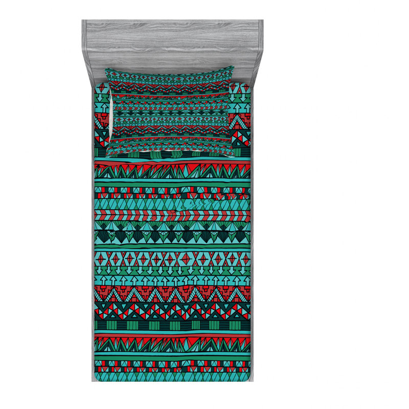 Ensemble de draps Ikat, Ensemble de draps pour lit simple TG avec drap-hou