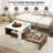 2-Tier Geometric Coffee Table Center Table with Storage Shelves Home Modern