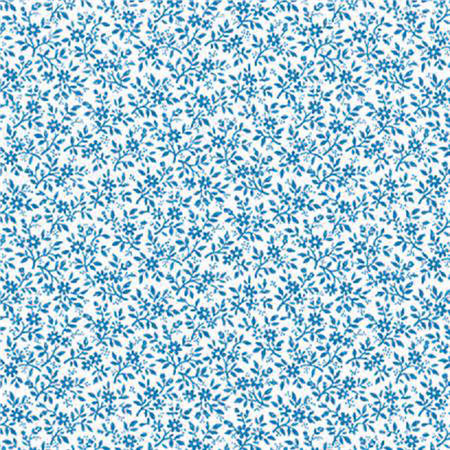 45 cm x 2m Roll Floral, Blue Sticky Back Plastic Film