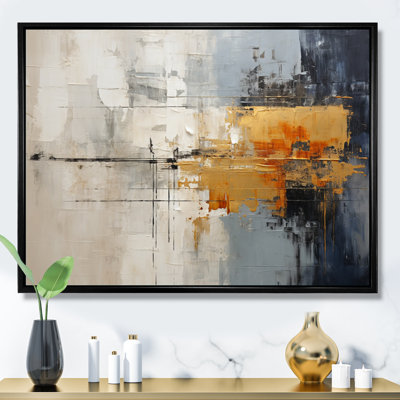 Abstract Cityscape II - Abstract Collages Framed Canvas Print Wall Art