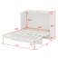 Structure de lit escamotable fonctionnelle avec grands tiroirs-1110409348