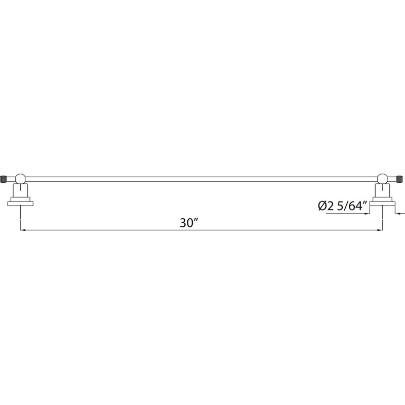 Campo™ 24" Towel Bar, Polished Nickel, 2.08" H x 20.08" L x 2.36" D