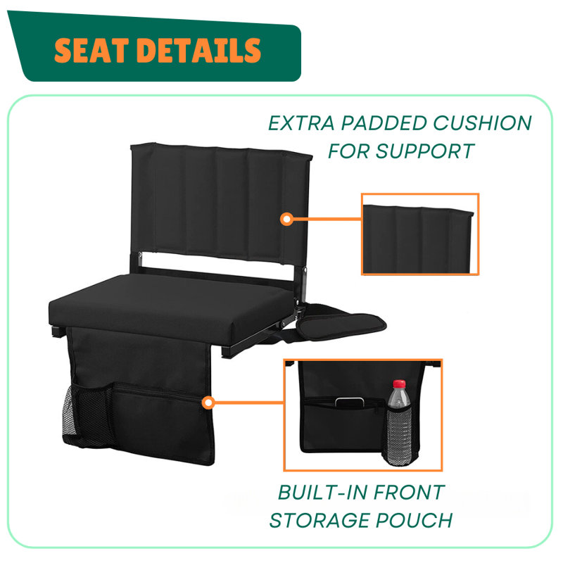 Bridgetta Folding Stadium Seat, Black
