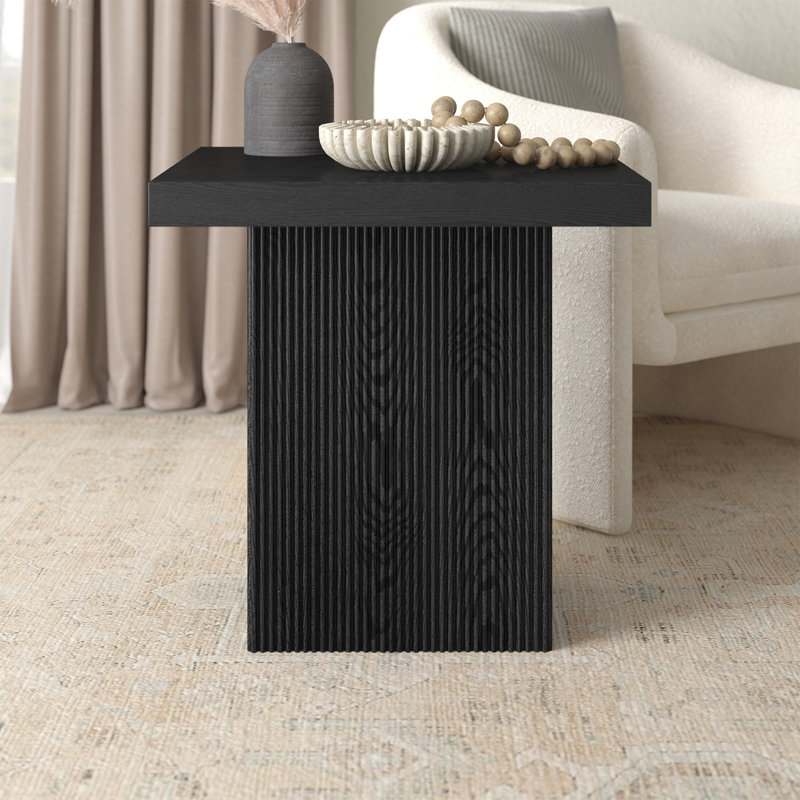 Table d'appoint carrée 22 po Torren, Grain noir
