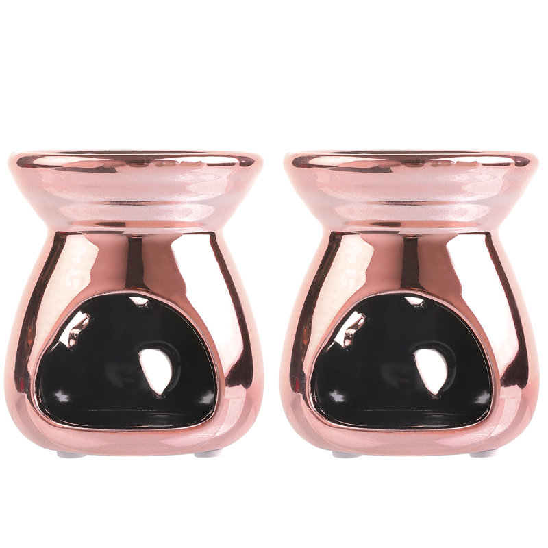 2 Piece Ceramic Tabletop Votive Holder Set, Copper