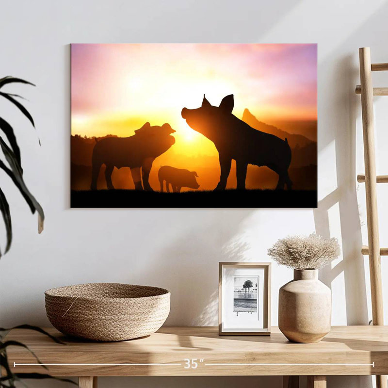 Pig Silhouettes, 16" H x 24" W