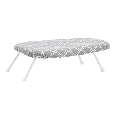 Compact Tabletop Ironing Board With Folding Legs, Trellis Removable Cover