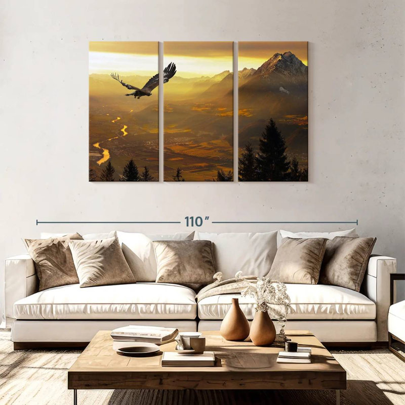 Brampt Golden Eagle At Sunset, 48" H x 74" W