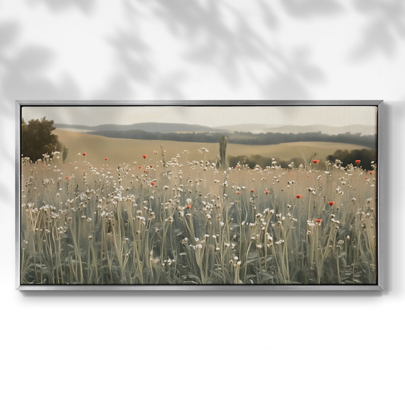 Botanical Series-CCXV- Toile tendue avec châssis tendue, prête à être accrochée, Argent argent, H 21 po x l 41 po