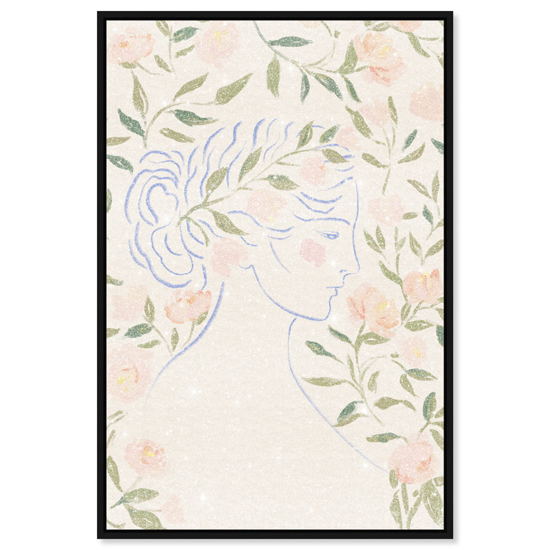 Blooming Hera Print by Oliver Gal, 46"H x 31"W, Black Floater Frame