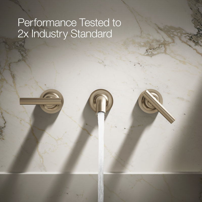 Purist® Wall-Mounted Bathroom Faucet, Vibrant Brushed Bronze, Lever Handle