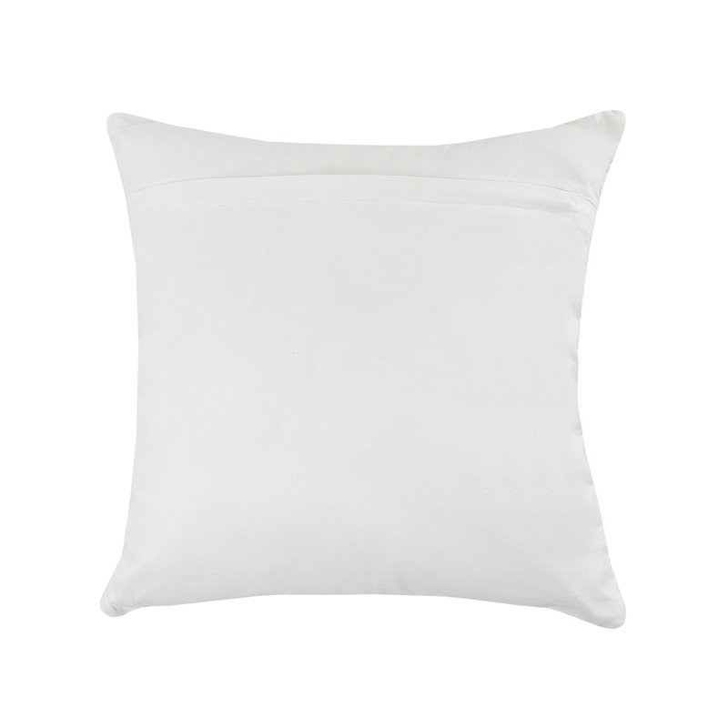 White and Taupe Gray Geometric Square Throw Pillow, 20" x 20"