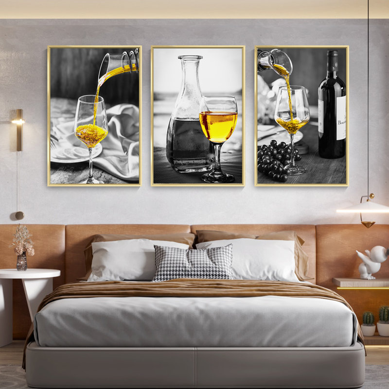 " Contrast Aluminum Framed Wall Art " 3 - Pieces, 16.3" H x 36.3" W x 1.65" D