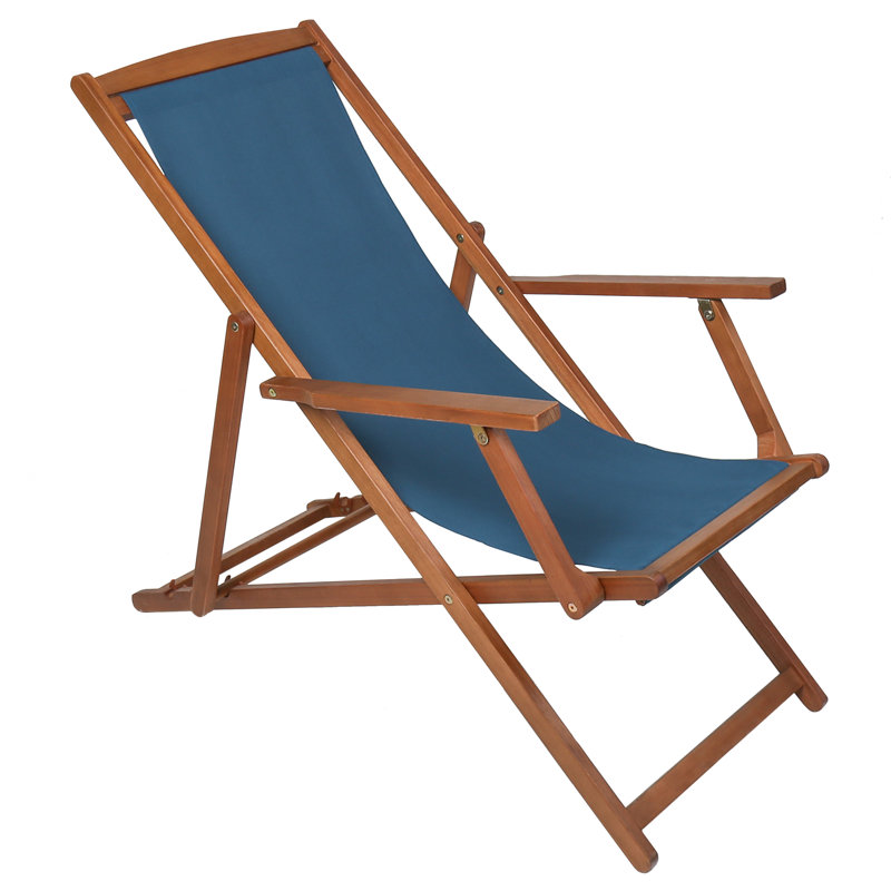 Hartz Reclining and Folding Deck Chair, Blue