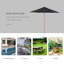 Kinser 2.5m Wood Garden Parasol Sun Shade with Vent 38mm Pole-15973120