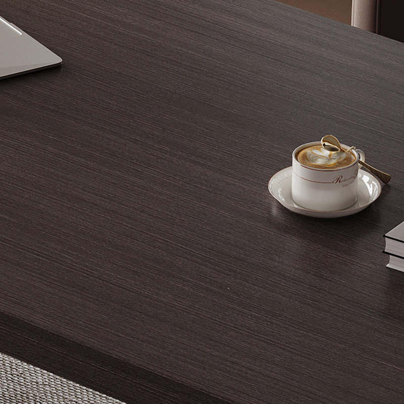 Bureau bruni + bois manufacturé rectangulaire transparent + acrylique avec 1 tiroir, H 29,53 po x l 94,49 po x P 27,56 po