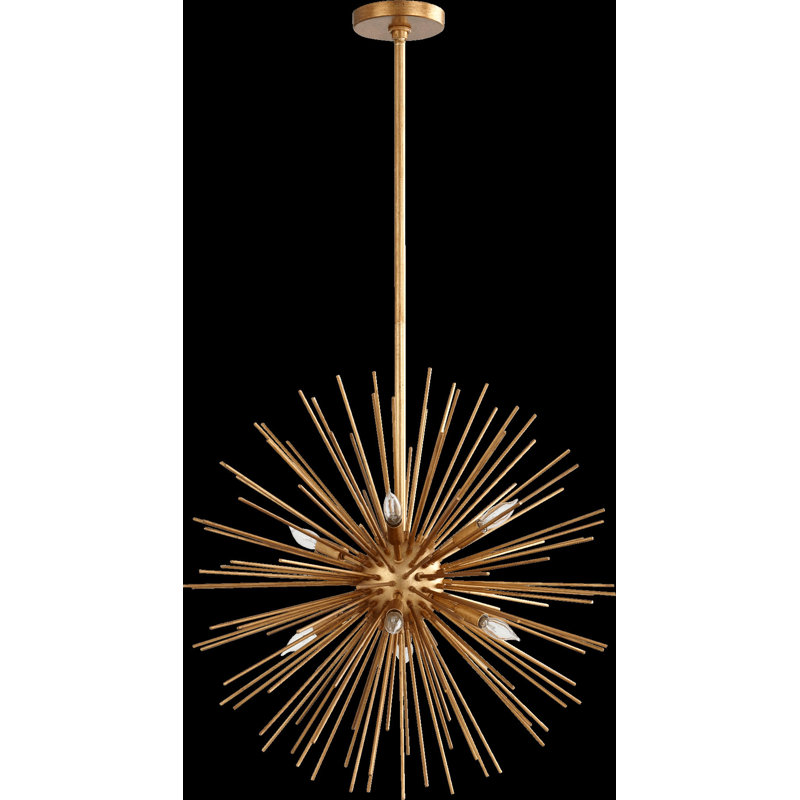 Lustre sphérique spoutnik à 8 lumières Kovac, Feuille d'or