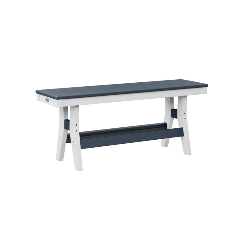 Banc bleu marine avec base blanche Berlin Gardens Harbour, H 18 po x l 44 po x P 12,5 po, Bleu marine / blanc
