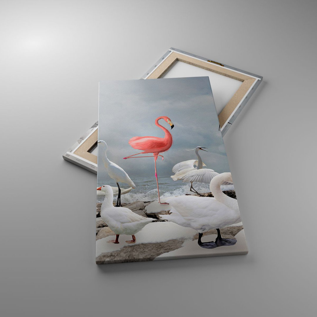 Leinwandbild Flamingo Swan Fantasy