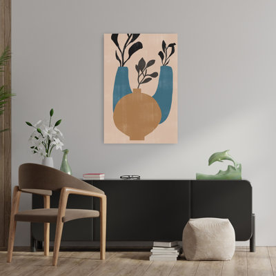 Vases No7. Abstrait plante minimaliste moderne, impression d'art mural