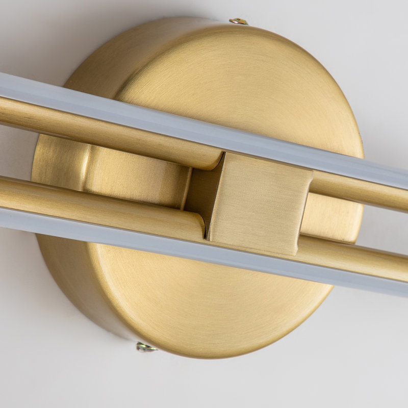 2 - Light Dimmable LED Vanity Light, 3000K, Gold