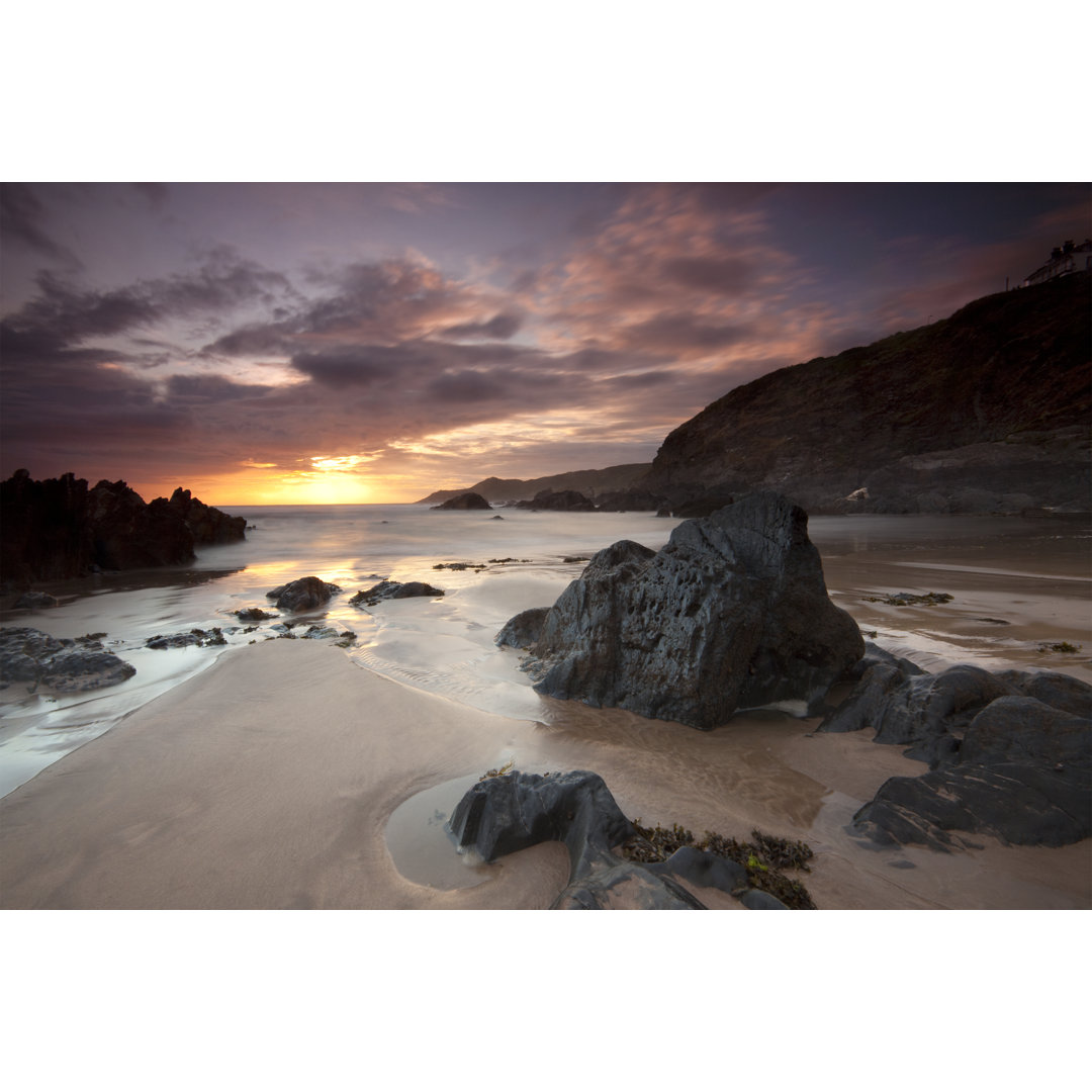 Sonnenuntergang in Woolacombe - Leinwandbild