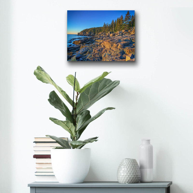 Art mural en verre Latitude Run «Clear Morning In Acadia» par Rick Berk, H 12 po x l 16 po x P 0,13 po