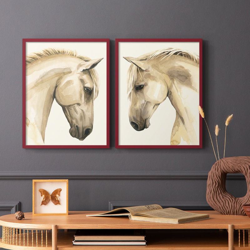 Impression encadrée Golden Palomino I-Premium - prête à être accrochée - aucun clou requis - aucun clou requis, Rouge