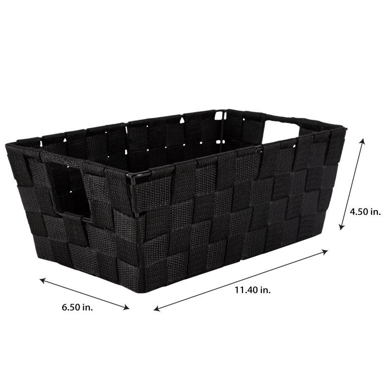 Ensemble de petits bacs de rangement en tissu Mahli, Noir