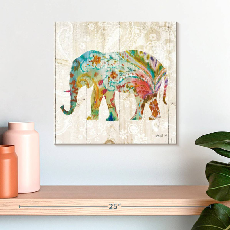Éléphant Bramho Boho Paisley II, H 16 po x l 16 po