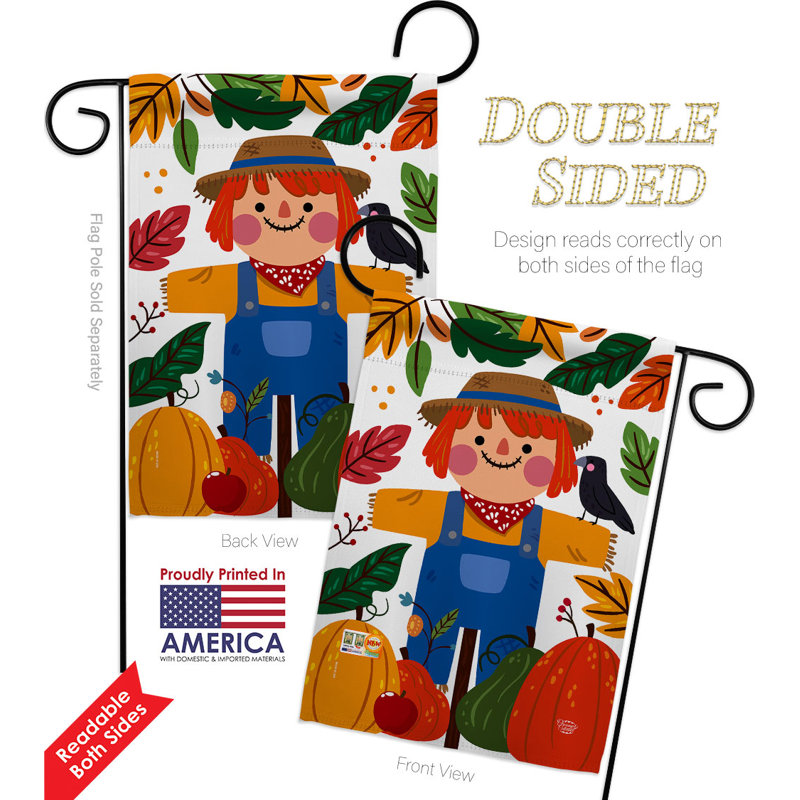 Drapeau de jardin en polyester 2 côtés 1 pi 5 po x 1 pi