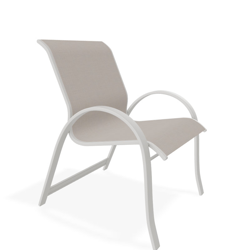 Hiraku Stacking Patio Dining Armchair, Natural, Snow