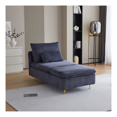Fauteuil en velours côtelé Leisure
