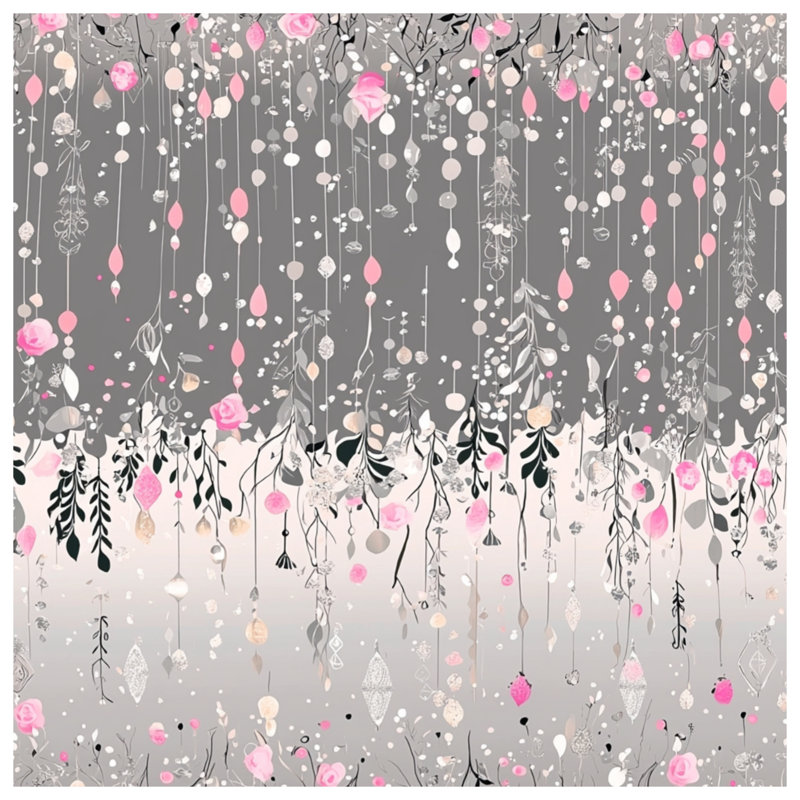 Tapis de bain à motif floral Boho, 24in W x 17in L
