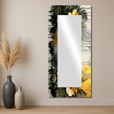 Minimalisme fougères Golden Spring Symphony I - art mural miroir floral - imprimé sur métal