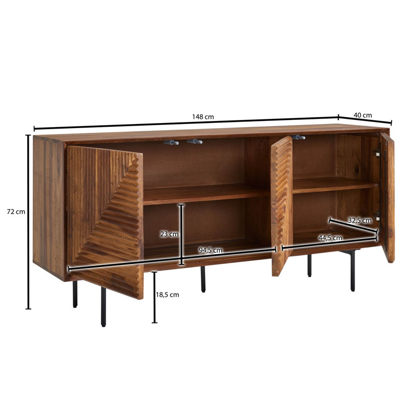 Lancey 148cm Solid Wood Sideboard